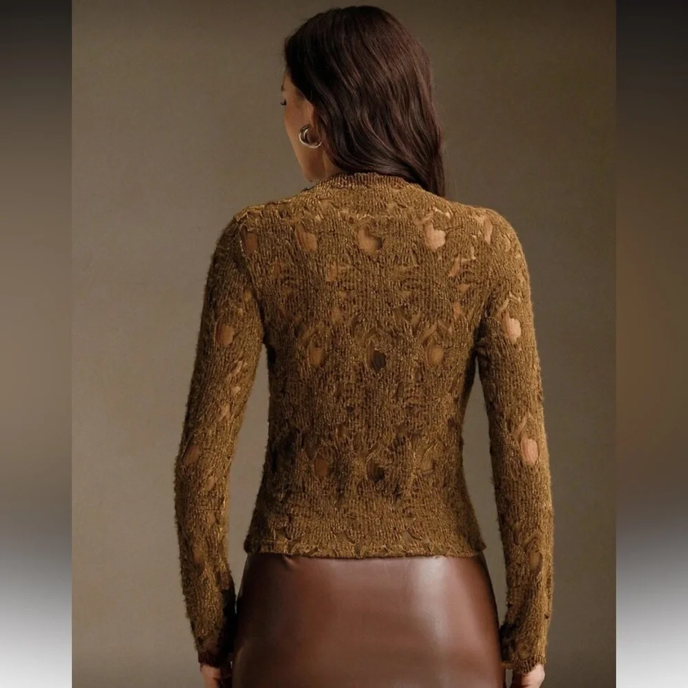 Elegant Brown Lace Women Top
